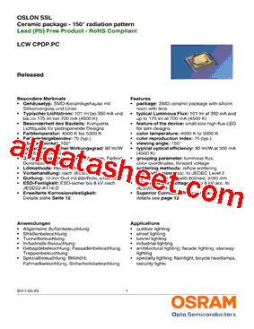 LCWCPDP.PC Datasheet PDF - OSRAM GmbH