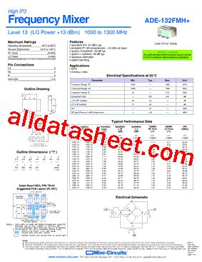 ADE-132FMH+ Datasheet PDF - Mini-Circuits