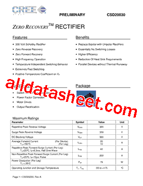 CSD20030 Datasheet PDF - Cree, Inc