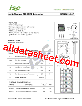IXTK102N30P Datasheet PDF - Inchange Semiconductor Company Limited