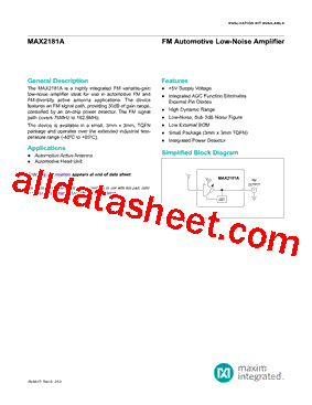 MAX2181A Datasheet PDF - Maxim Integrated Products