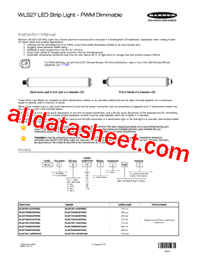 WLS27..710.. Datasheet PDF - Banner Engineering Corp.