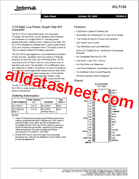 ICL7126 Datasheet PDF - Intersil Corporation