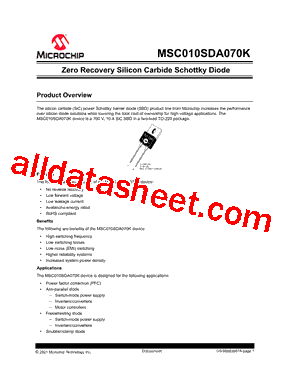 MSC010SDA070K Datasheet PDF - Microchip Technology
