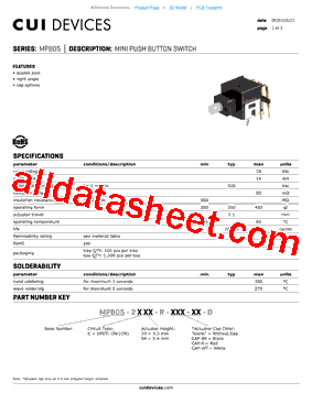 MPB05-2C54-R-CAP-R-D Datasheet PDF - CUI INC