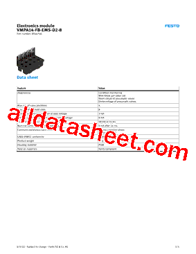 8066766 Datasheet PDF - Festo Corporation.
