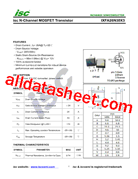 IXFA26N30X3 Datasheet PDF - Inchange Semiconductor Company Limited