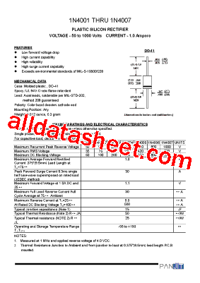 1N4005 Datasheet PDF - Pan Jit International Inc.