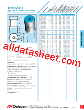 DC630-124K Datasheet PDF - API Delevan