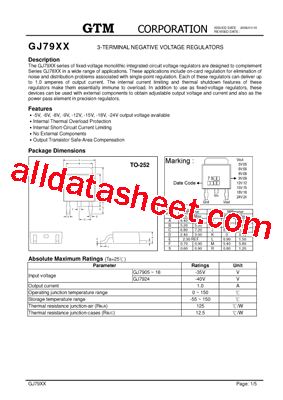GJ79XX Datasheet PDF - GTM CORPORATION