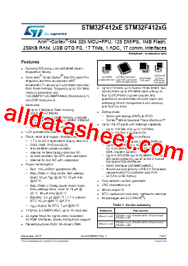 STM32F412RGY3PTR Datasheet PDF - STMicroelectronics