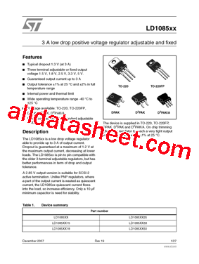 LD1085D2M-R Datasheet PDF - STMicroelectronics