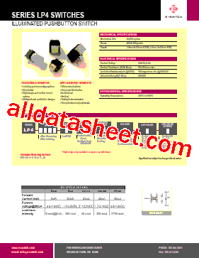 LP4-EE-1-R-B-A-R-R Datasheet PDF - E-SWITCH
