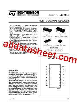 HCC4028B Datasheet PDF - STMicroelectronics