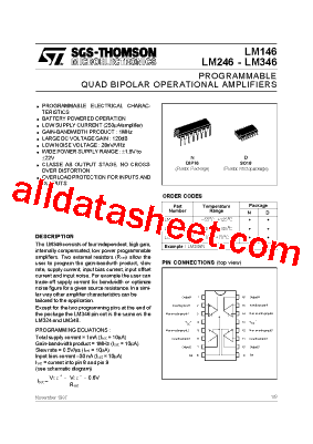 LM146D Datasheet PDF - STMicroelectronics