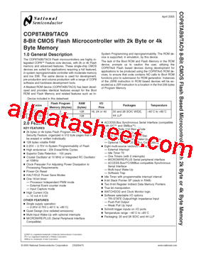 COP8TAB9_0504 Datasheet PDF - National Semiconductor (TI)