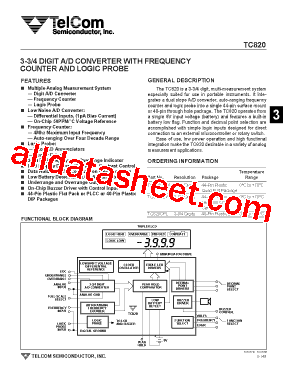 TC820CPL Datasheet PDF - TelCom Semiconductor, Inc