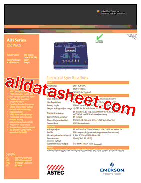 AIH Datasheet PDF - Emerson Network Power