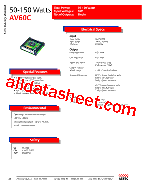 AV60C Datasheet PDF - Emerson Network Power