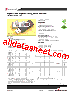 FP1007R2-R14-R Datasheet PDF - Cooper Bussmann, Inc.