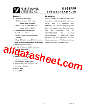 ES51999 Datasheet PDF - Cyrustek corporation