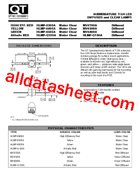 HLMP-6305A Datasheet PDF - QT Optoelectronics