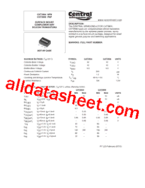 CXT3904 Datasheet PDF - Central Semiconductor Corp
