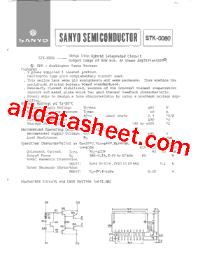 STK-0080 Datasheet PDF - Sanyo Semicon Device