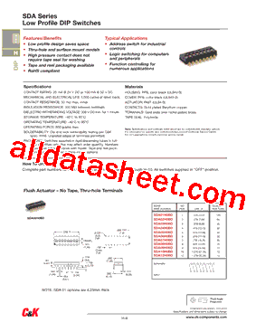 SDA03H0B Datasheet PDF - C&K Components