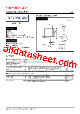 DF10SC4M Datasheet PDF - Shindengen Electric Mfg.Co.Ltd