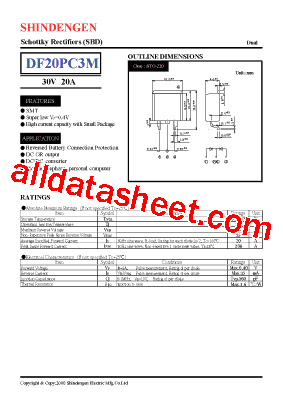 DF20PC3M Datasheet PDF - Shindengen Electric Mfg.Co.Ltd