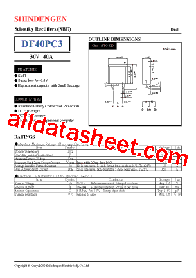 DF40PC3 Datasheet PDF - Shindengen Electric Mfg.Co.Ltd