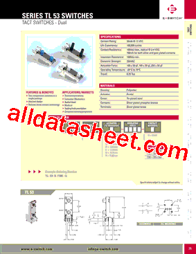 TL53AF100Q Datasheet PDF - E-SWITCH