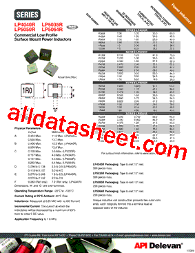 LP5035R-R68M Datasheet PDF - API Delevan