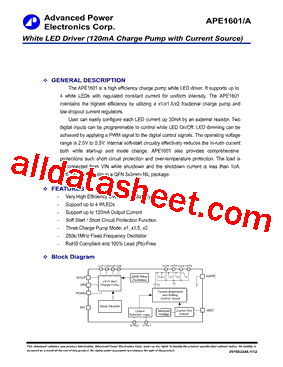 APE1601 Datasheet PDF - Advanced Power Electronics Corp.