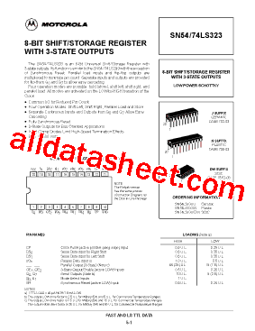 SN74LS323DW Datasheet PDF - Motorola, Inc