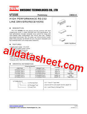 UT232EG-R16-R Datasheet PDF - Unisonic Technologies