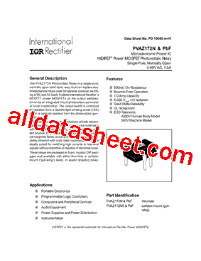 PVAZ172NS Datasheet PDF - International Rectifier