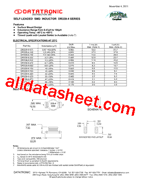 DR339-4-103 Datasheet PDF - Datatronic Distribution, Inc.