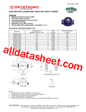 DR347-2-103 Datasheet PDF - Datatronic Distribution, Inc.