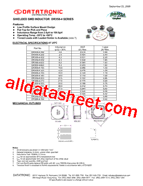 DR358-4-104 Datasheet PDF - Datatronic Distribution, Inc.
