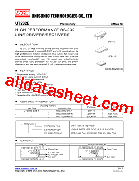 UT232EG-R16-R Datasheet PDF - Unisonic Technologies