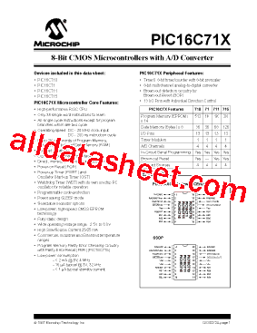 PIC16C71-04/SP Datasheet PDF - Microchip Technology