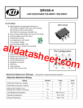 SRV05-4 Datasheet PDF - Diotech Company.