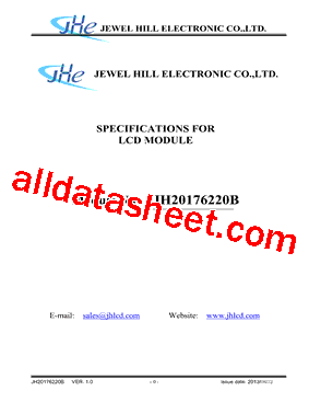 JH20176220BCNUMNTZCWC Datasheet PDF - Jewel Hill Electronic