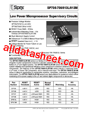SP813LCU Datasheet PDF - Sipex Corporation