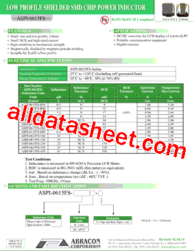 ASPI-0615FS-R50 Datasheet PDF - Abracon Corporation