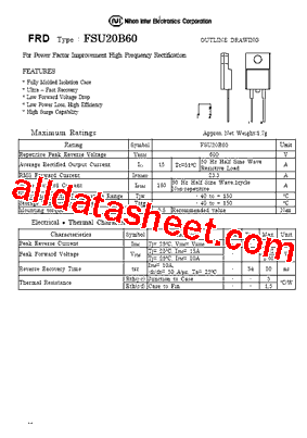 FST20B60 Datasheet PDF - Nihon Inter Electronics Corporation