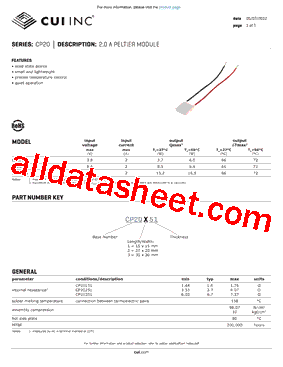CP20 Datasheet PDF - CUI INC