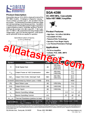 SGA-4386 Datasheet PDF - List of Unclassifed Manufacturers